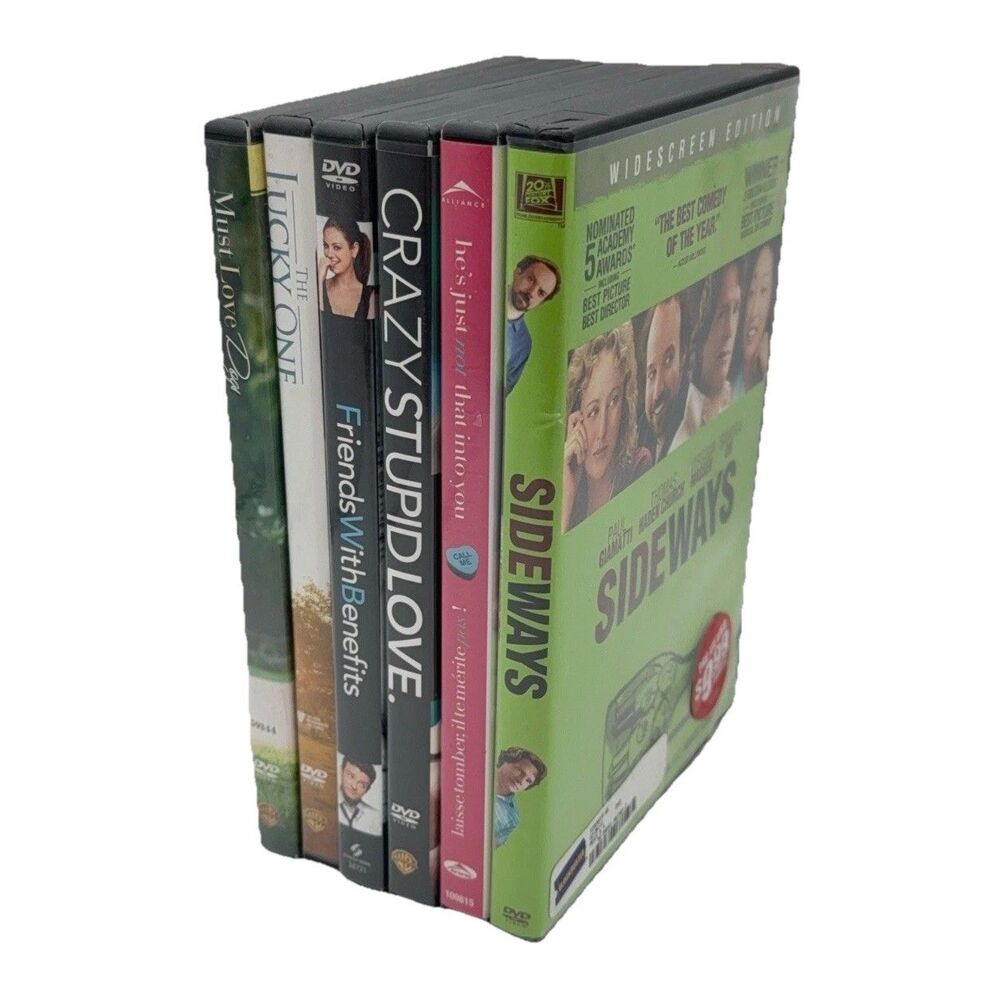 6 DVD Movie Lot Romantic Comedy Drama Sideways Crazy Stupid Love Must Love Dogs